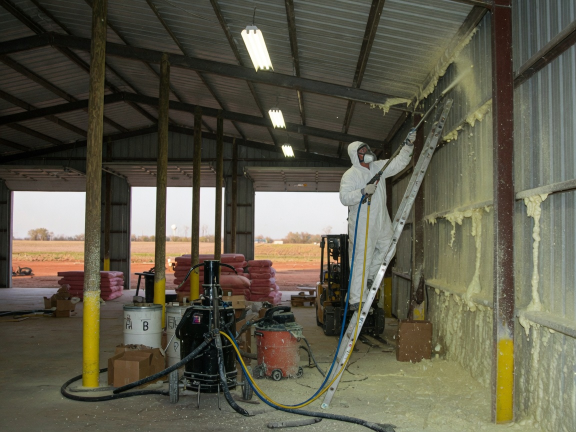 Pole Barn Spray Foam Insulation in Bixby